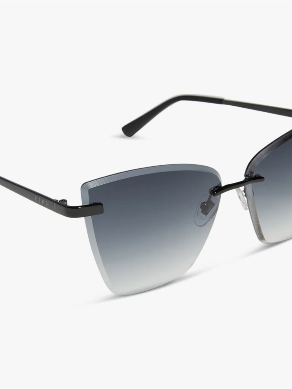 Gradient Gray Oversized Rimless Sunglasses - Women - Picture 5 of 8